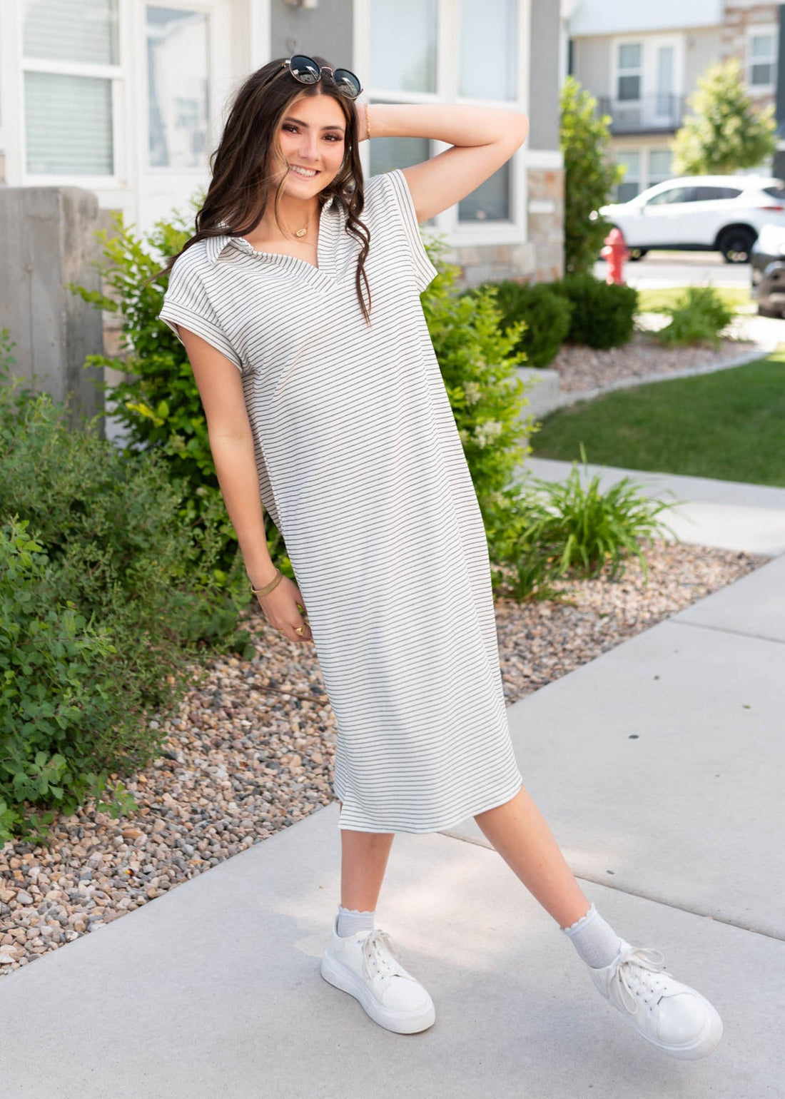 Jude Black Striped Dress