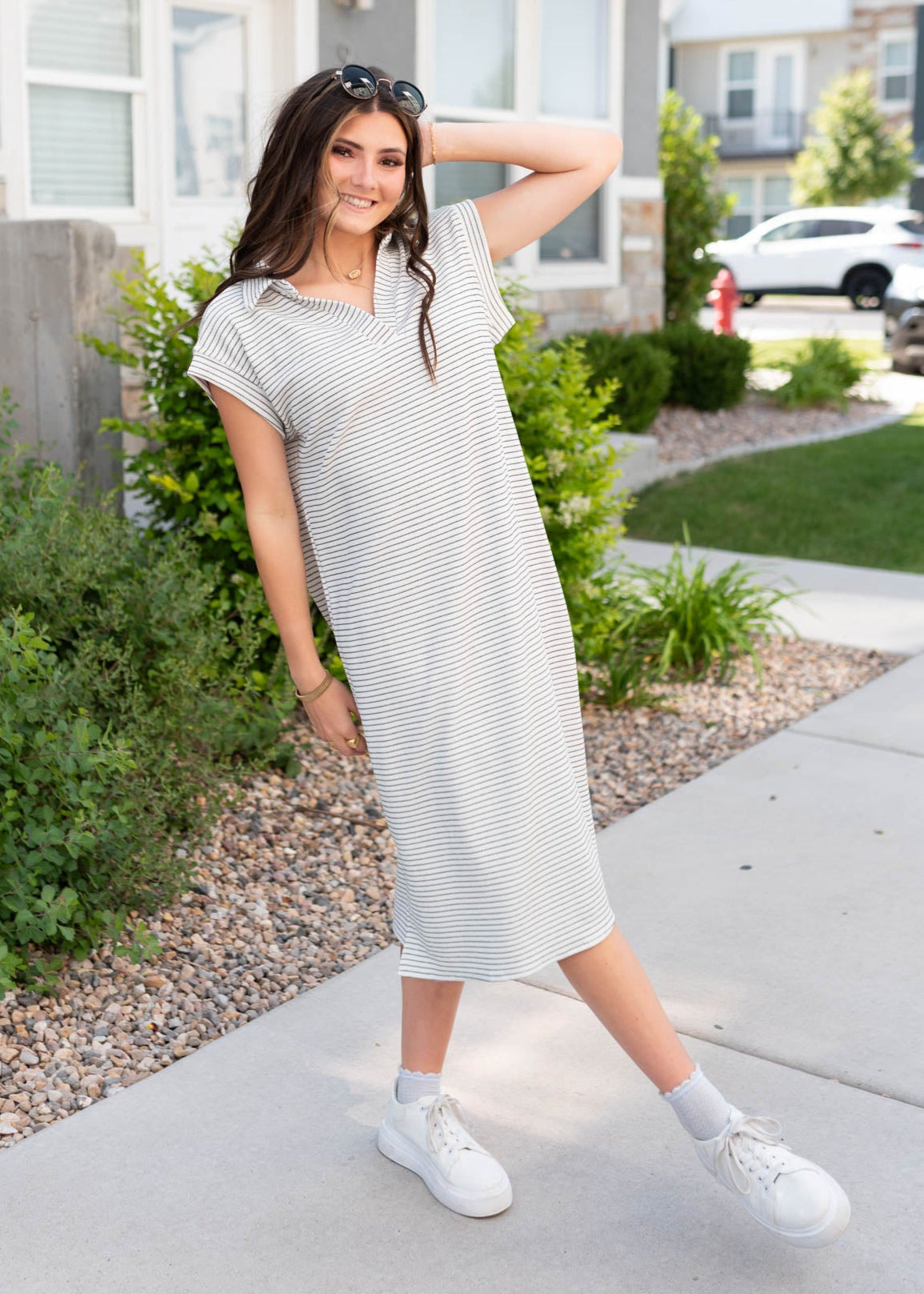 Jude Black Striped Dress