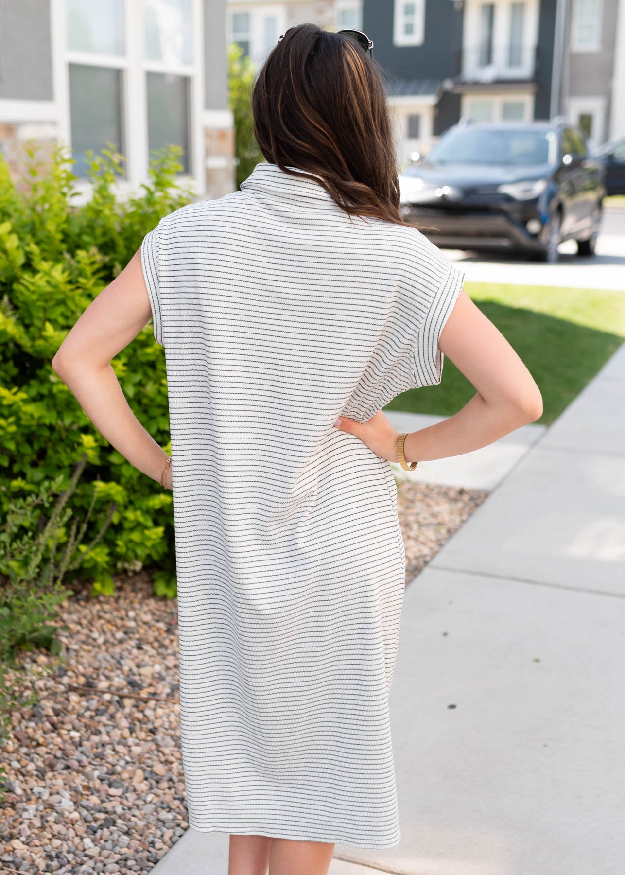 Jude Black Striped Dress