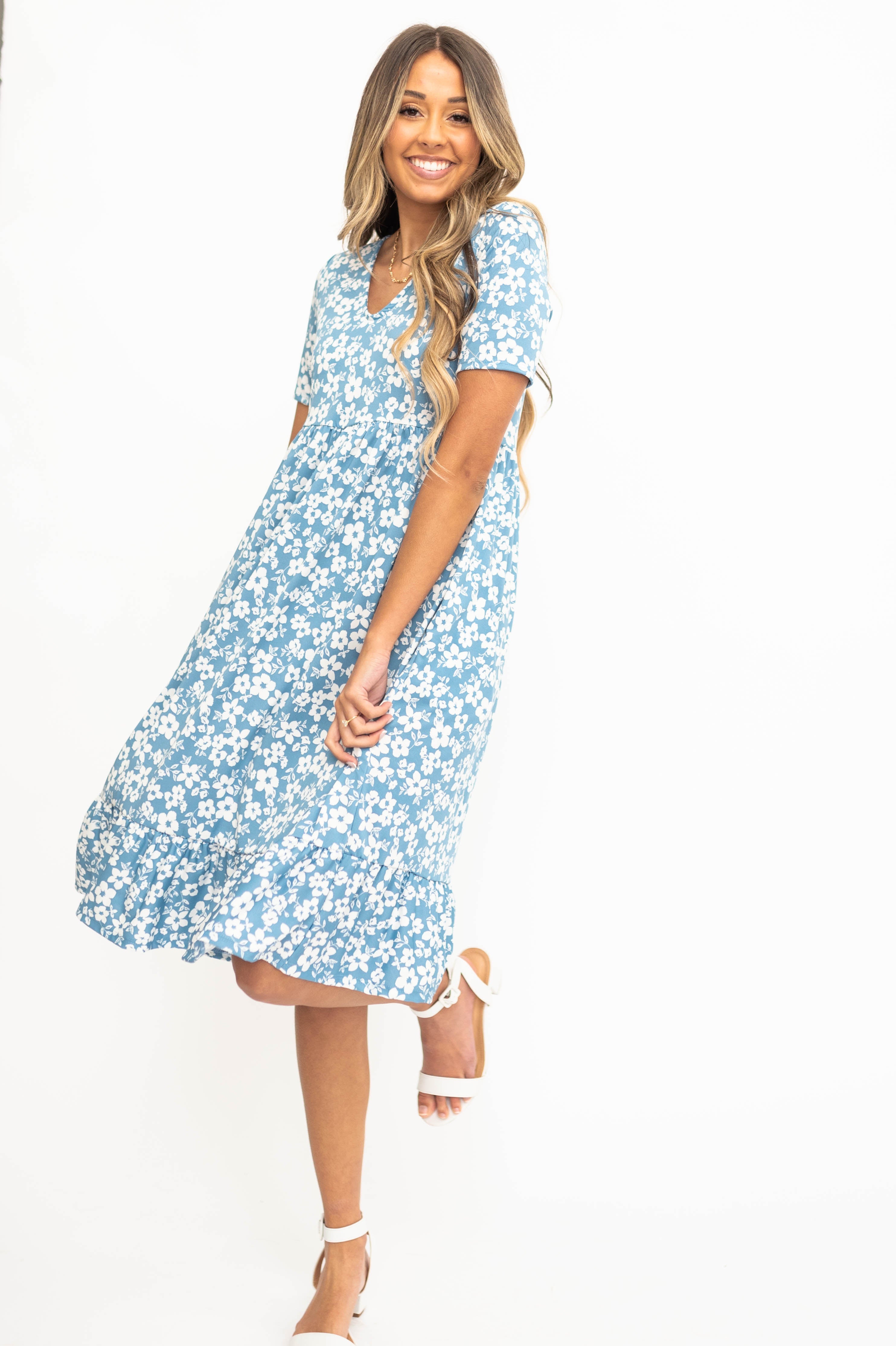 Jules Blue Floral Dress