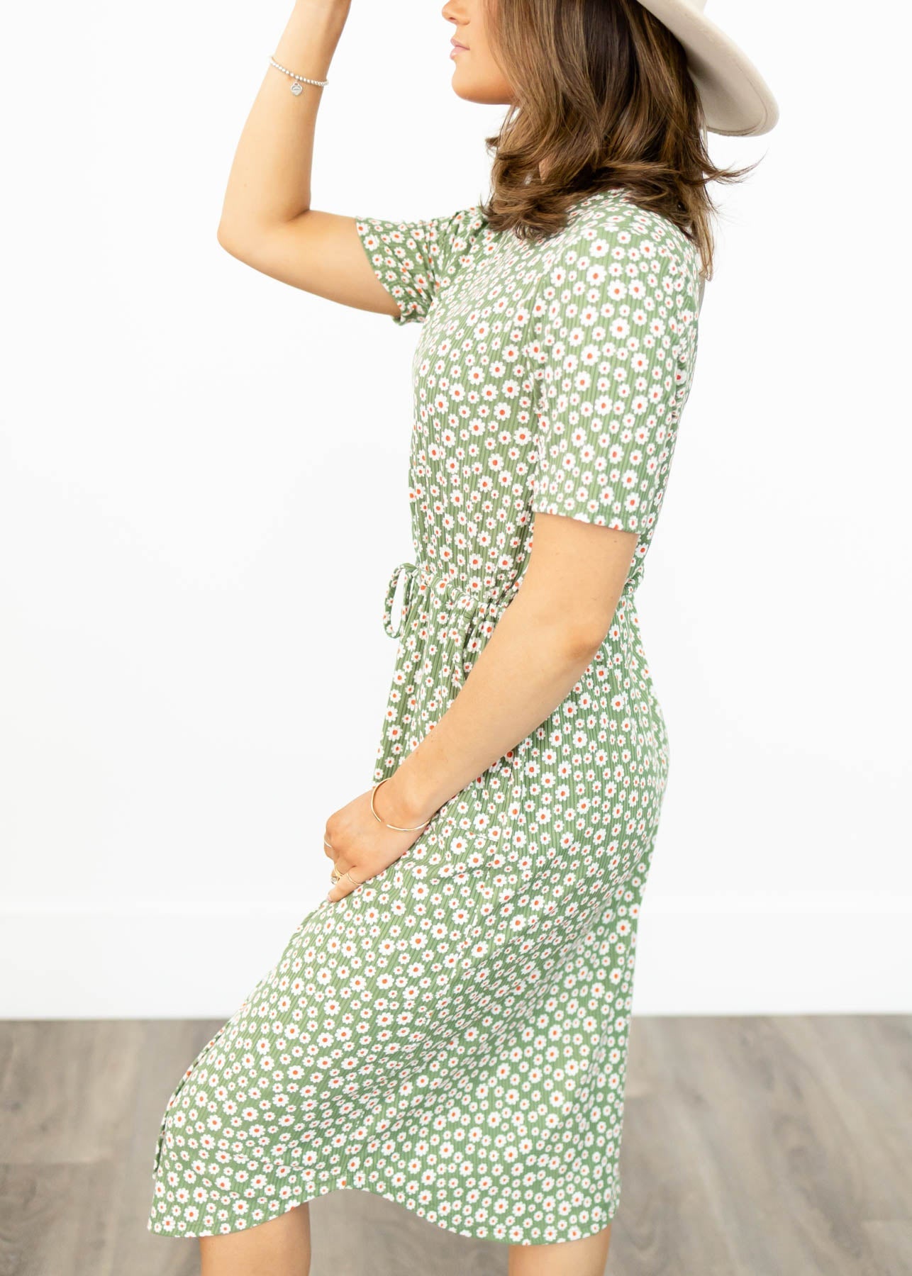 Julia Olive Floral Dress