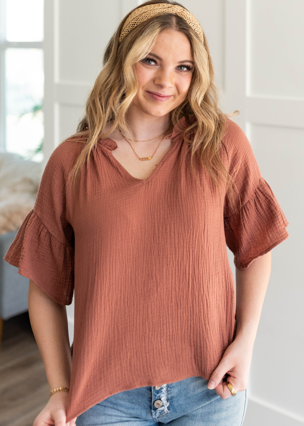 Juliana Terracotta Blouse