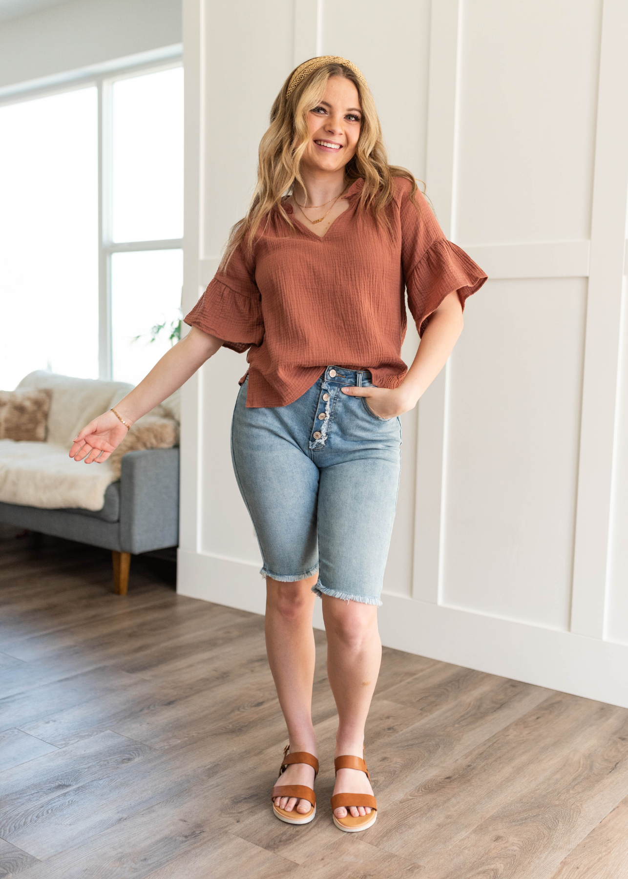 Juliana Terracotta Blouse