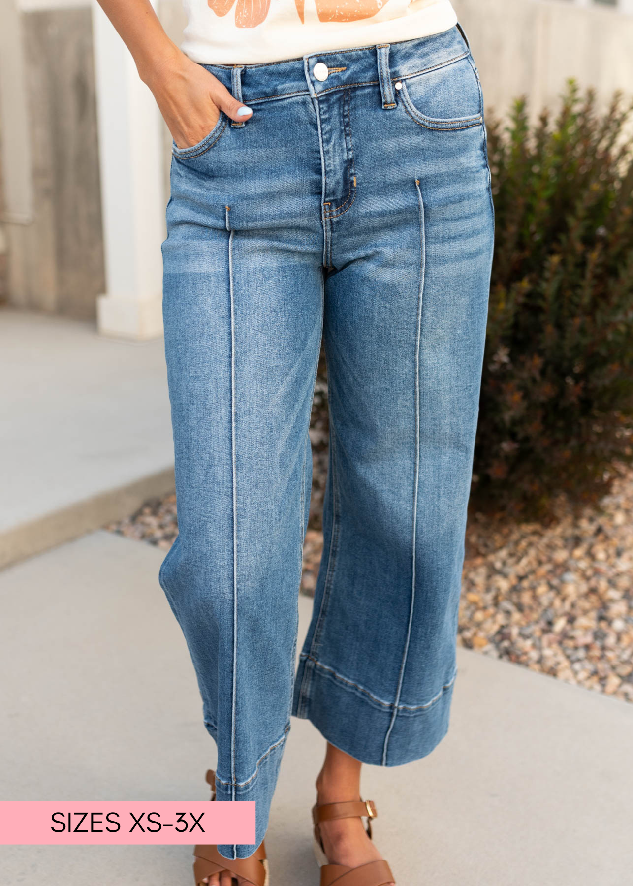 Julie Denim Wide Leg Pants