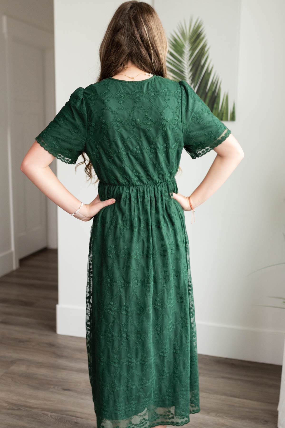 Juliet Hunter Green Lace Floral Dress