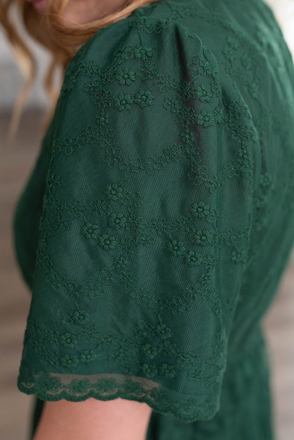 Juliet Hunter Green Lace Floral Dress