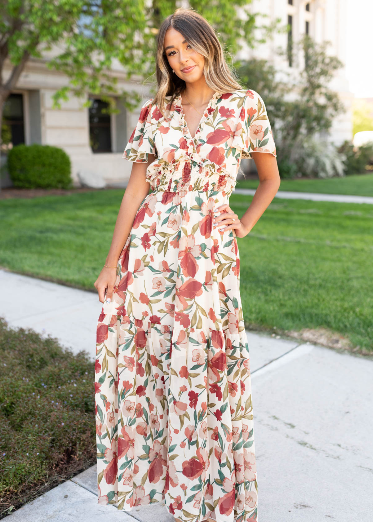 June Multi Floral Maxi Dress