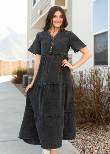 Justine Black Cotton Dress