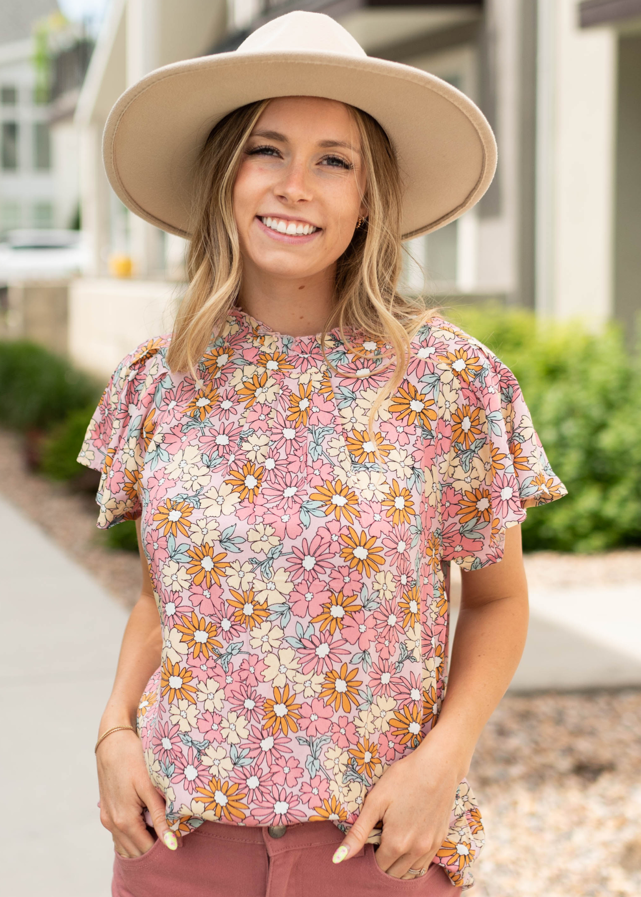 Justine Pink Floral Top