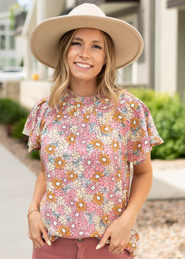 Justine Pink Floral Top