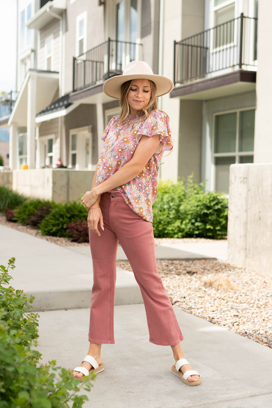 Justine Pink Floral Top