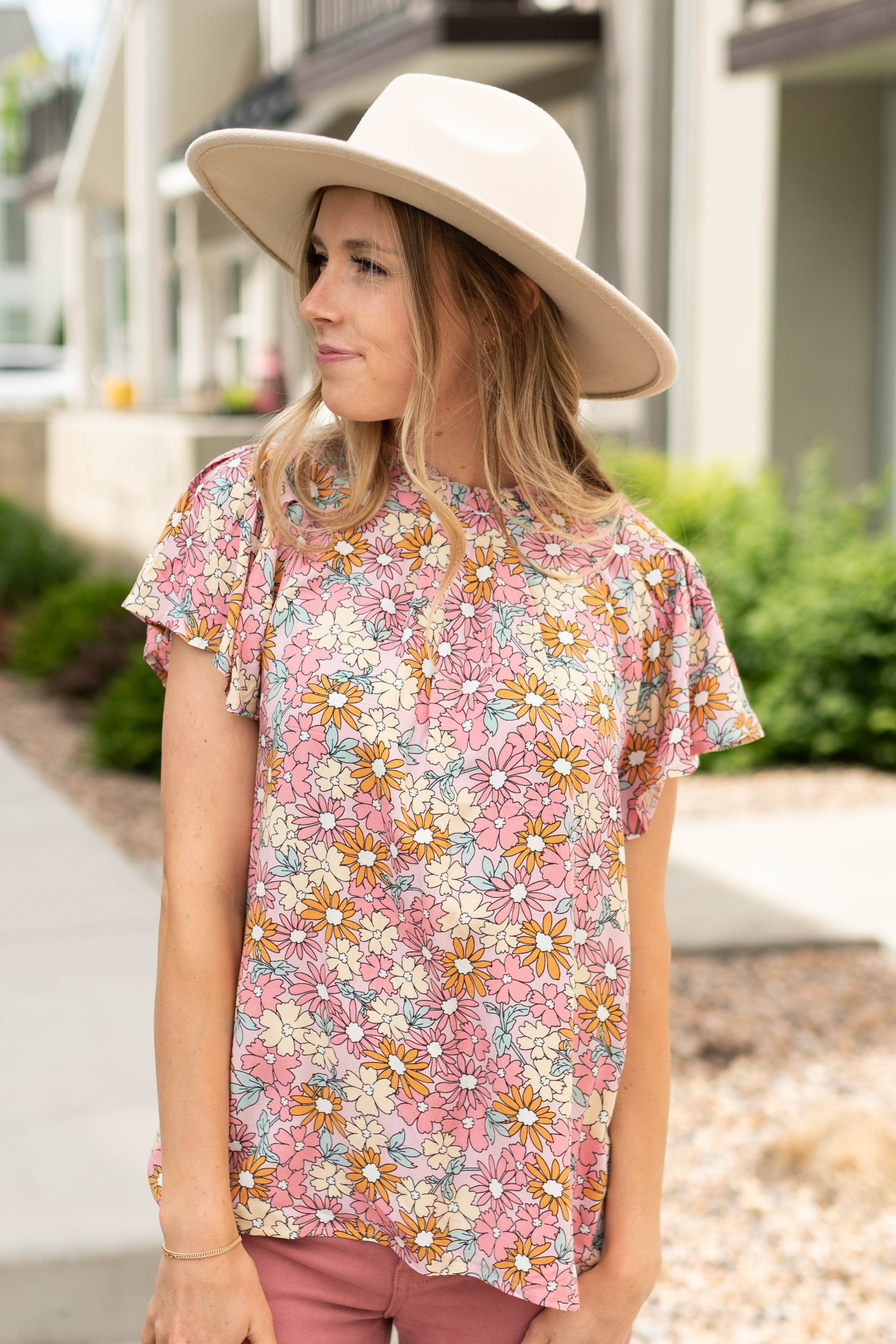 Justine Pink Floral Top