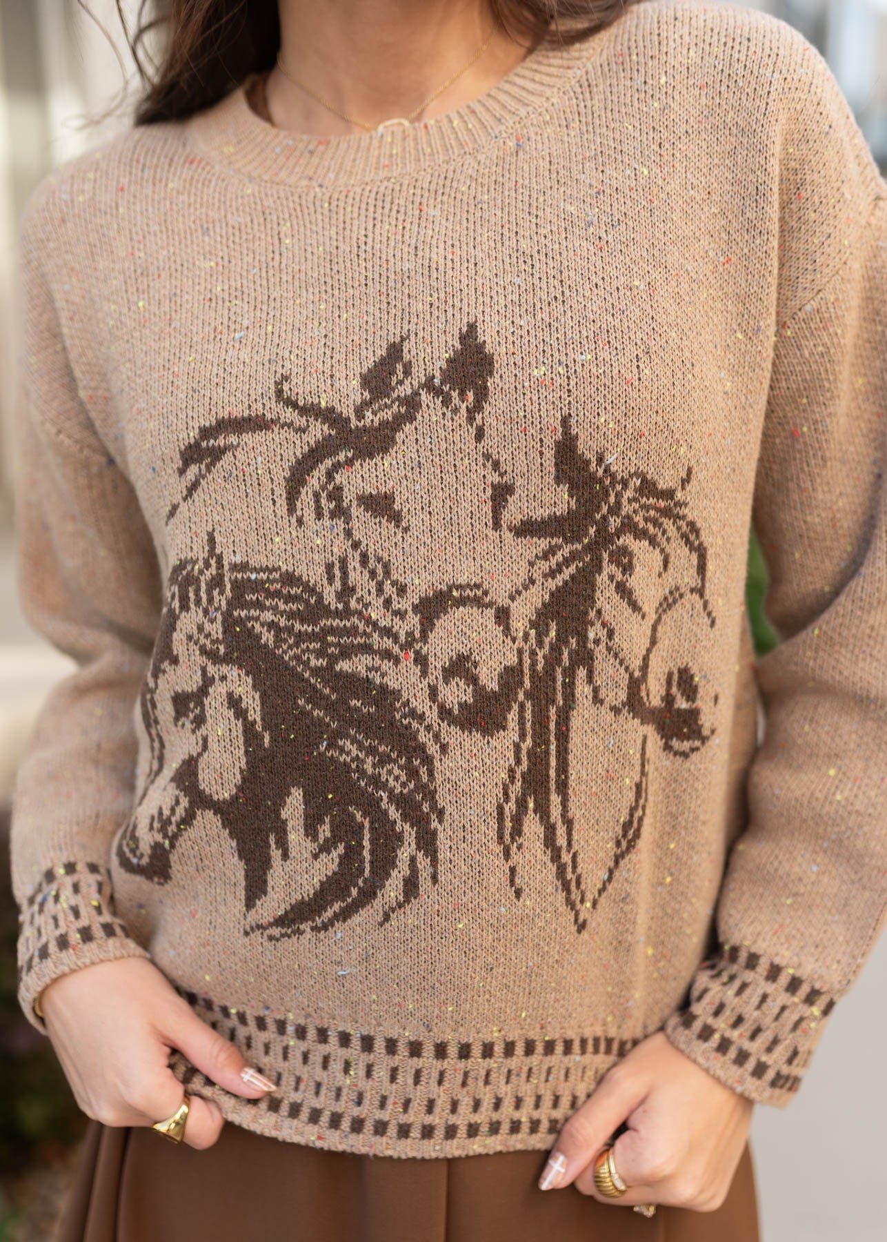 Justine Tan Pattern Sweater