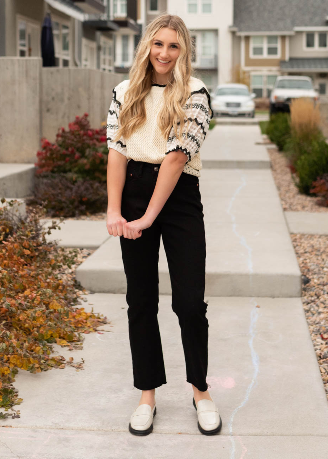 Kacia Cream Puffed Sleeve Top