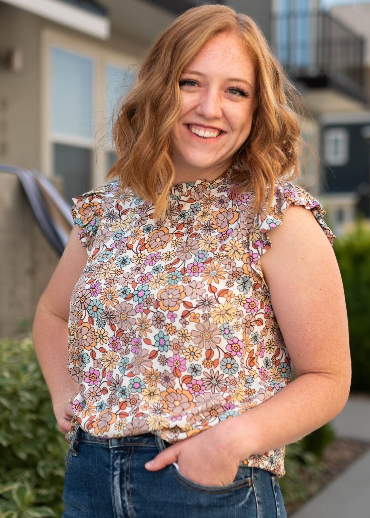 Kaia Taupe Floral Top