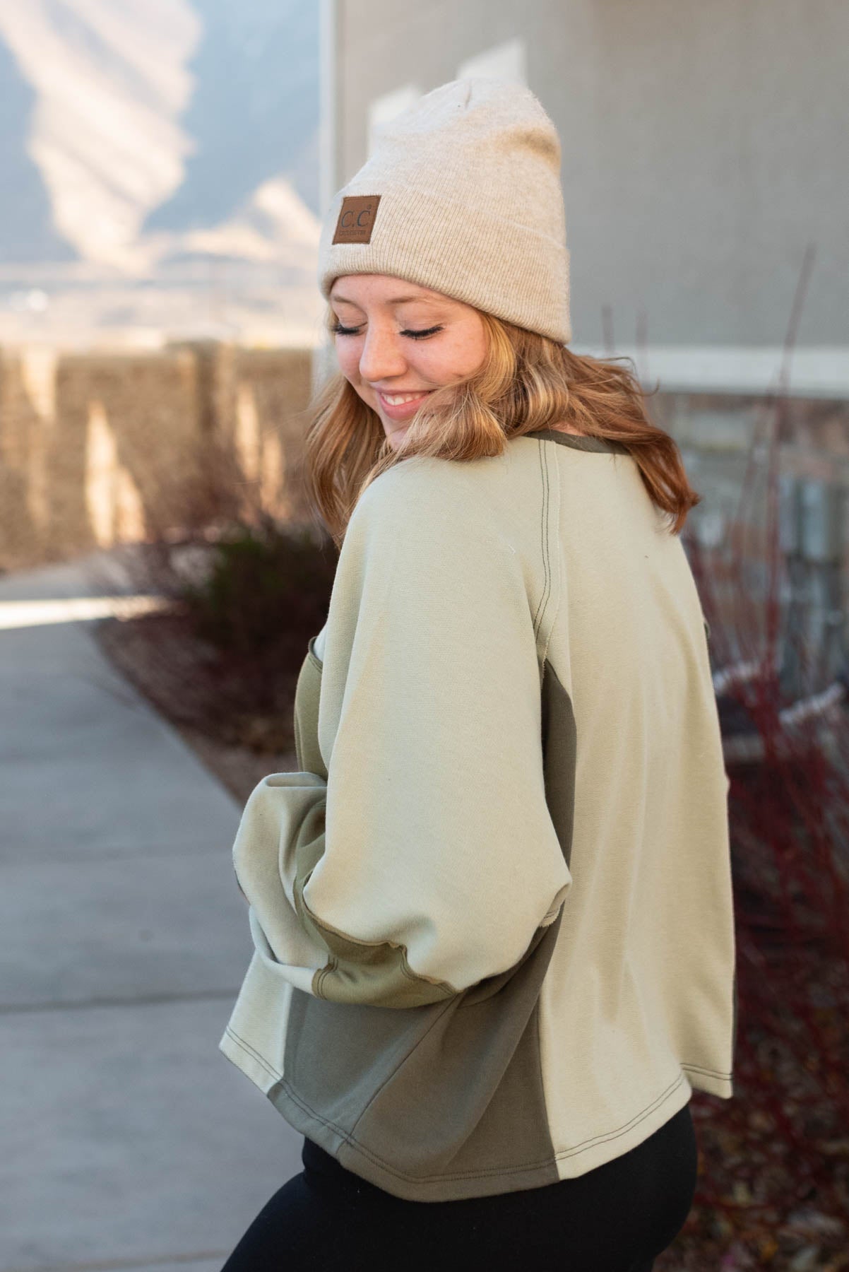 Kamren Olive Block Pullover