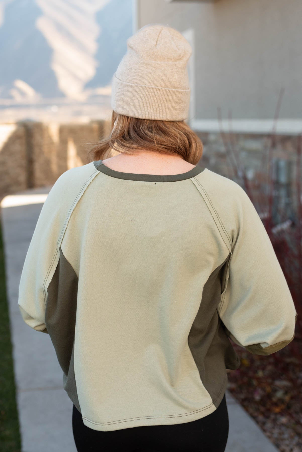 Kamren Olive Block Pullover
