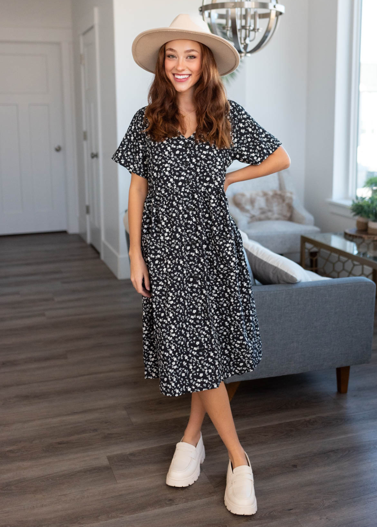 Kapri Black Floral Dress