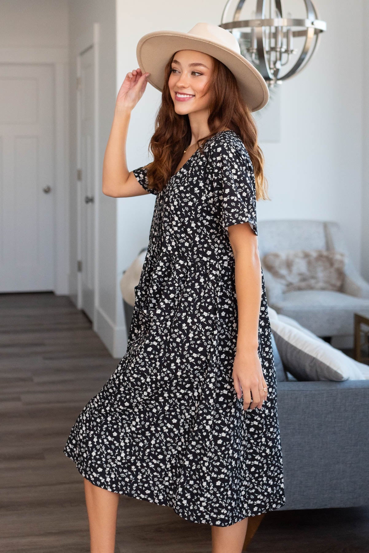 Kapri Black Floral Dress