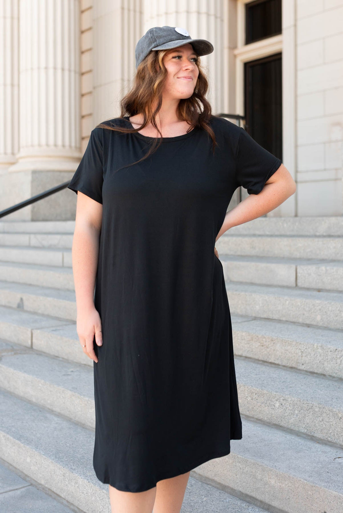 Kara Black Tee Shirt Dress