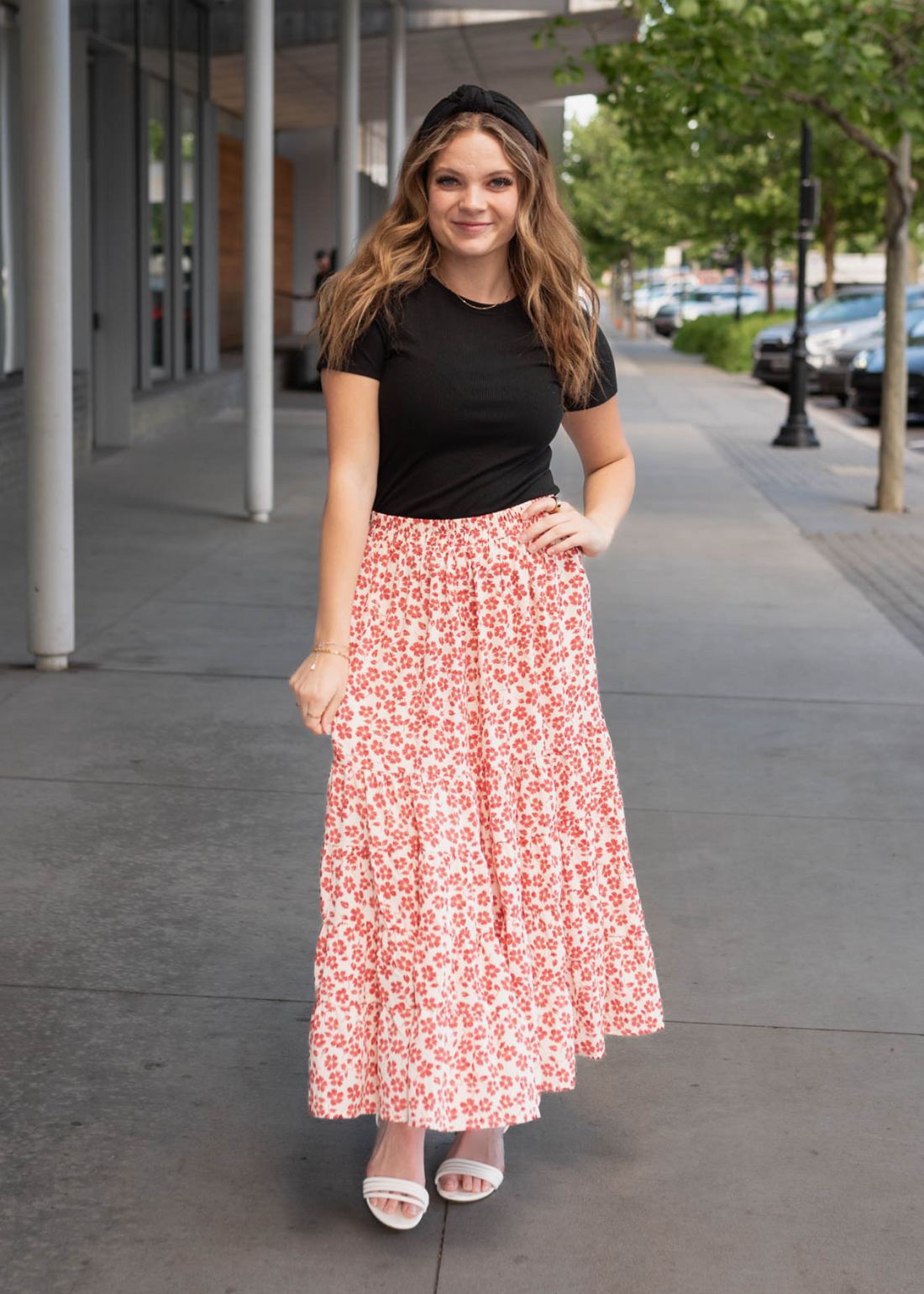 Karin Maroon Floral Skirt