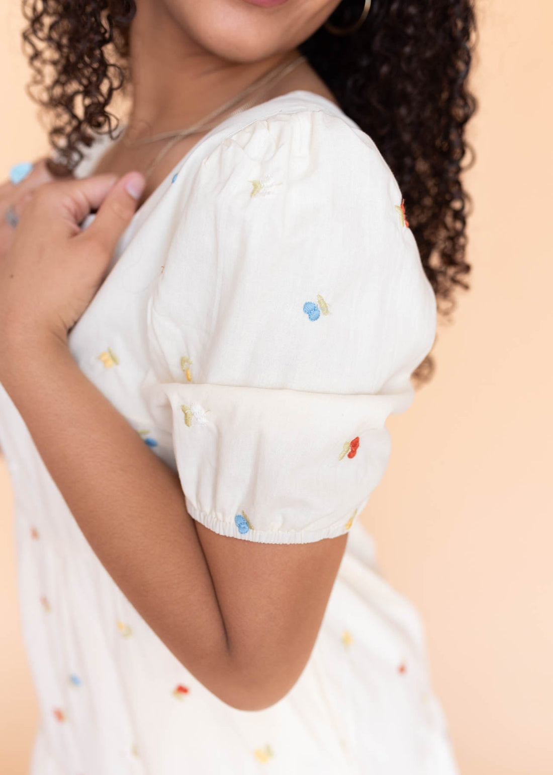 Karolyn Cream Floral Embroidered Dress