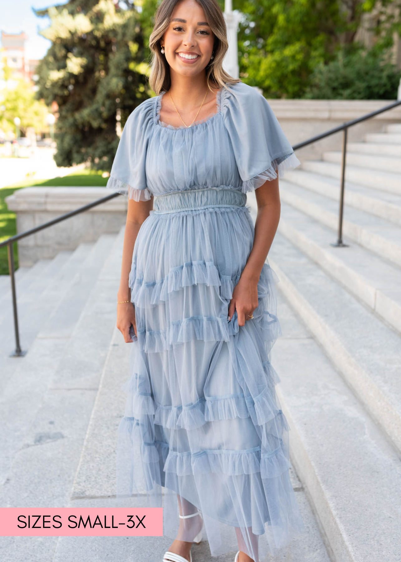 Kathryn Dusty Blue Maxi Dress
