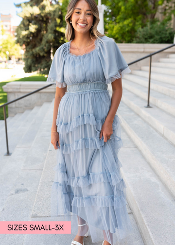 Kathryn Dusty Blue Maxi Dress