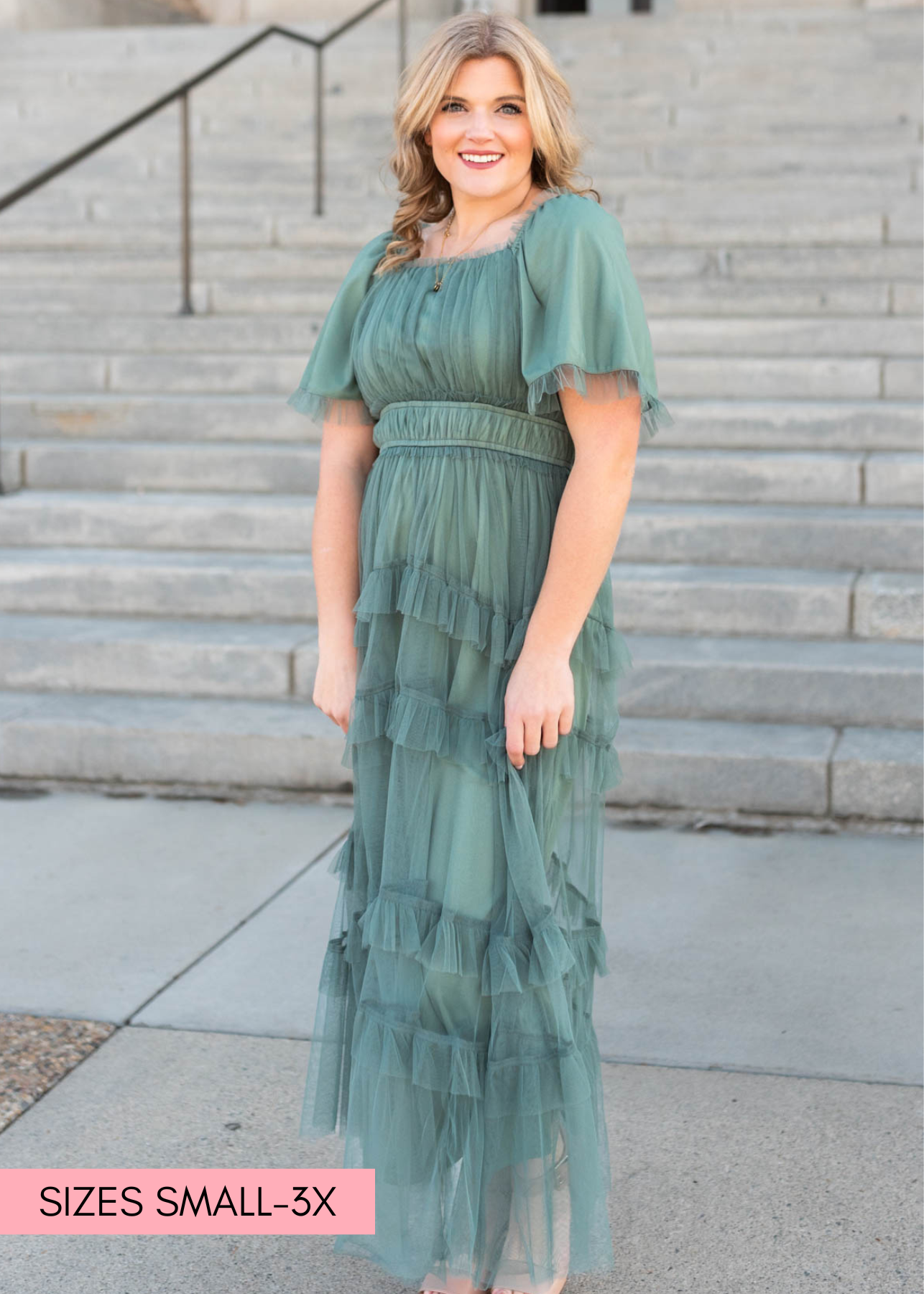 Kathryn Dusty Teal Maxi Dress
