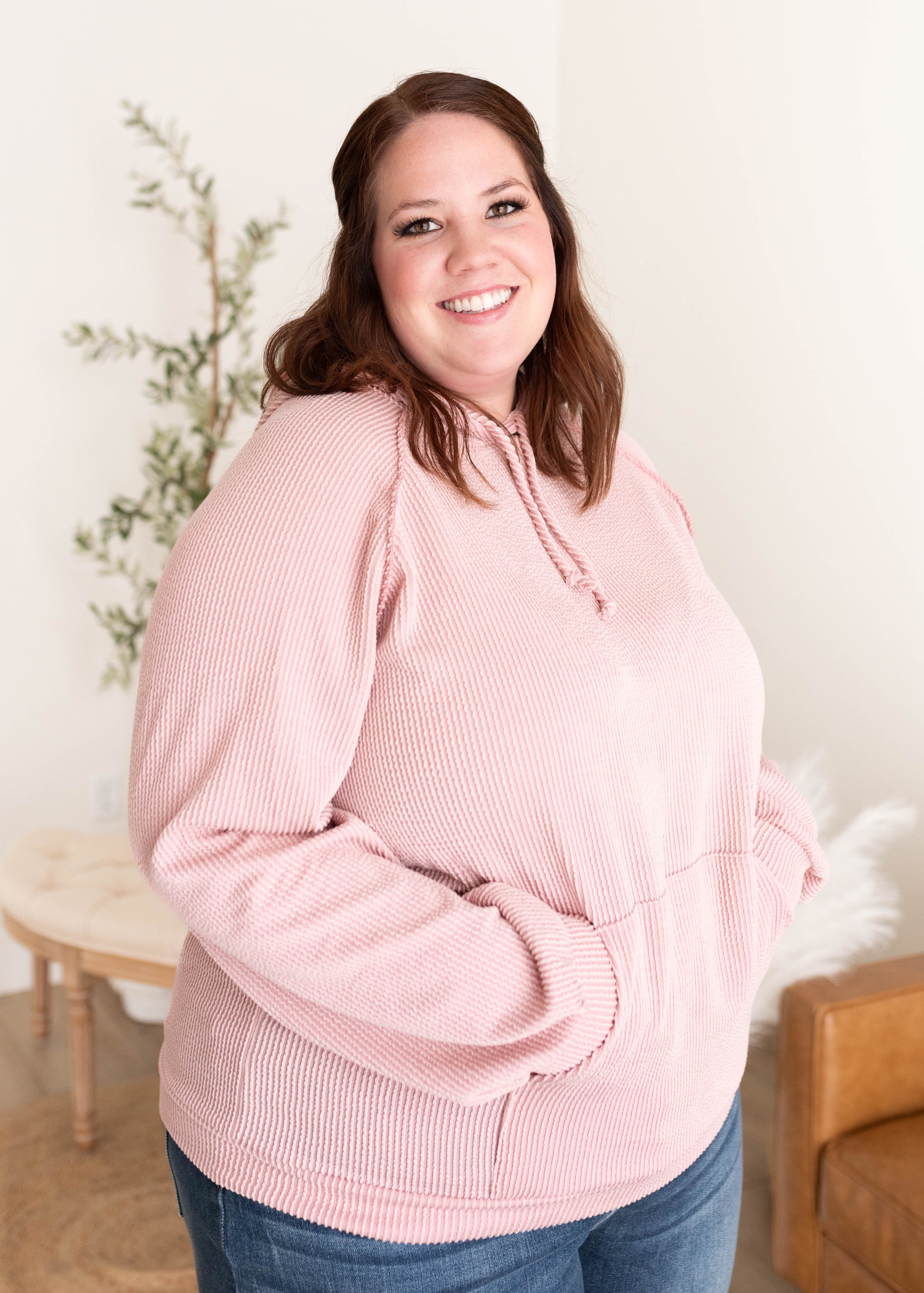 Kathy Mauve Textured Hoodie