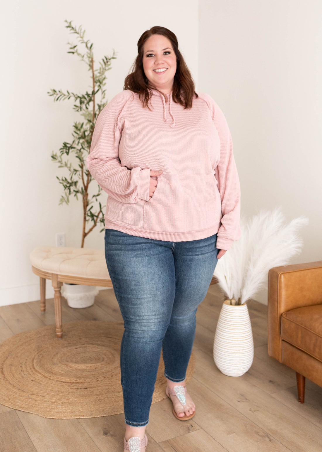 Kathy Mauve Textured Hoodie