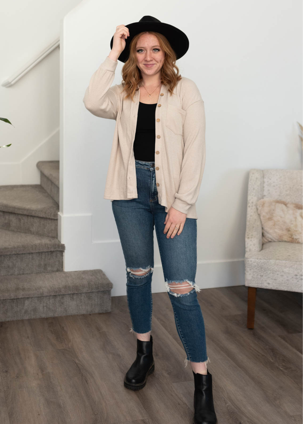 Katie Taupe Top
