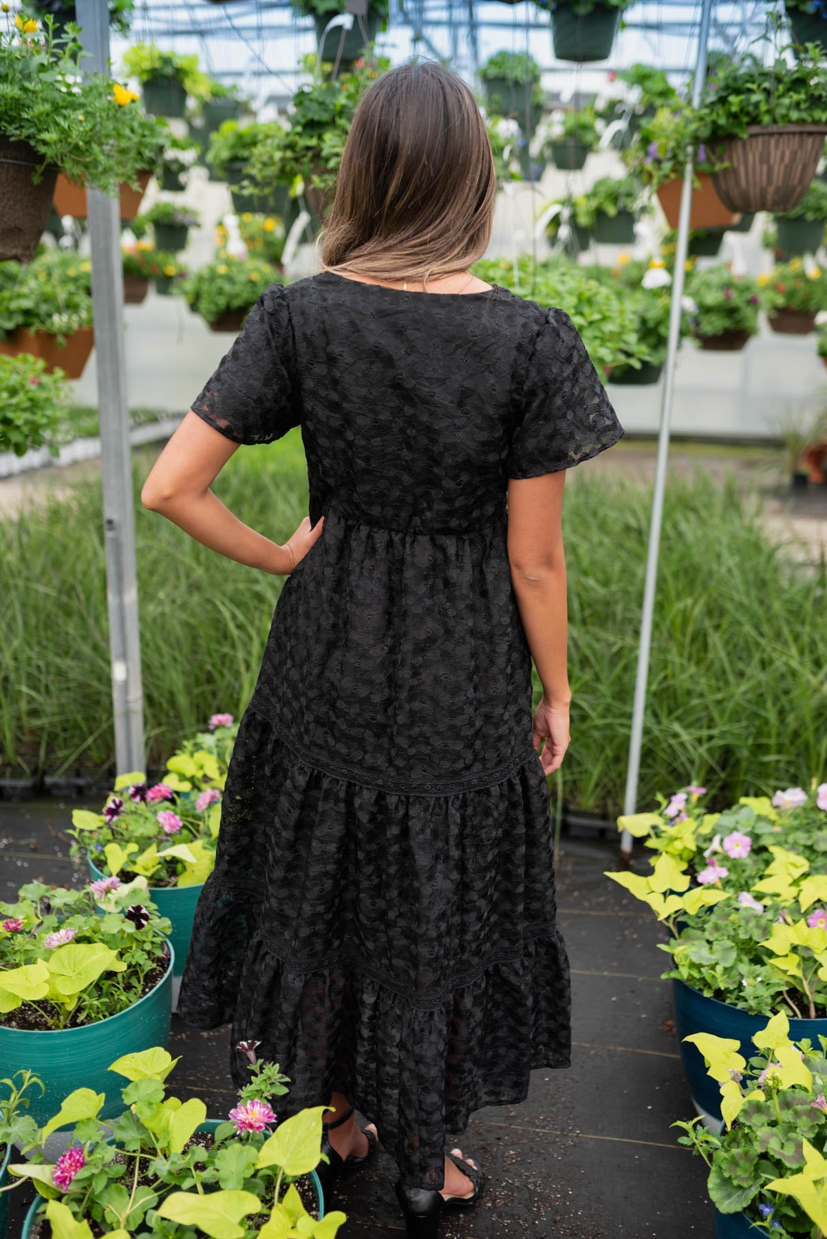 Katrina Black Floral Lace Dress