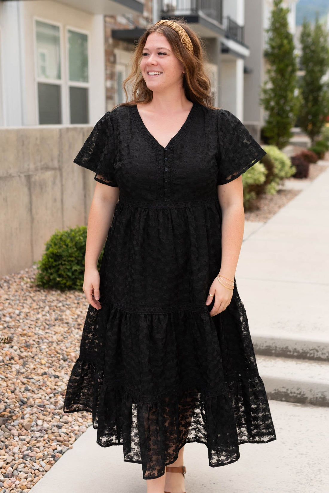 Katrina Black Floral Lace Dress