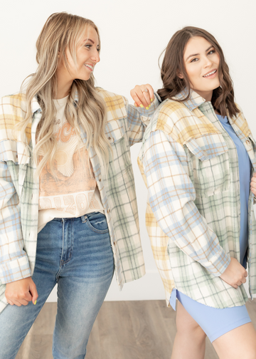 Kaycee Sage Plaid Shacket