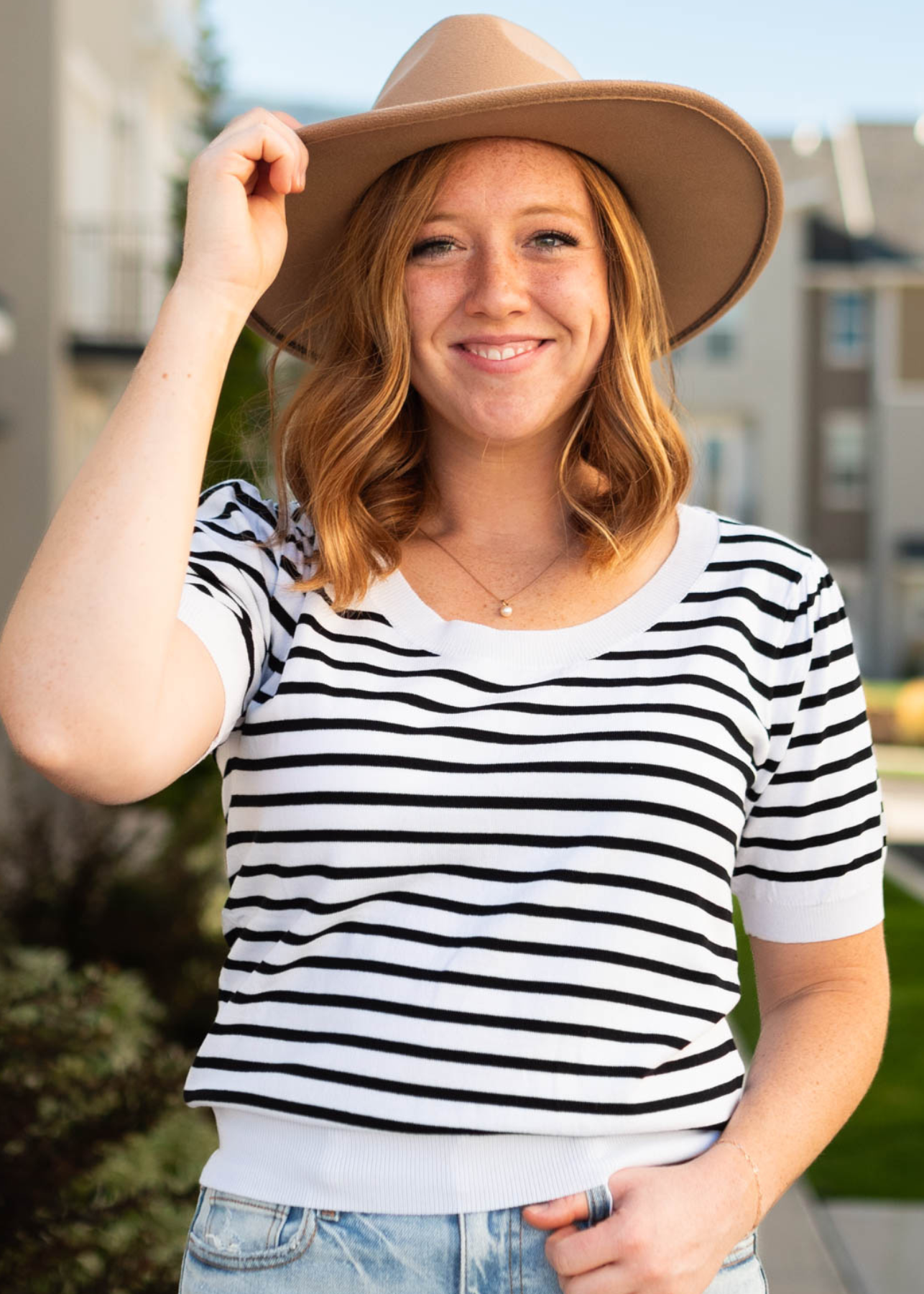 Kayla Ivory Striped Top
