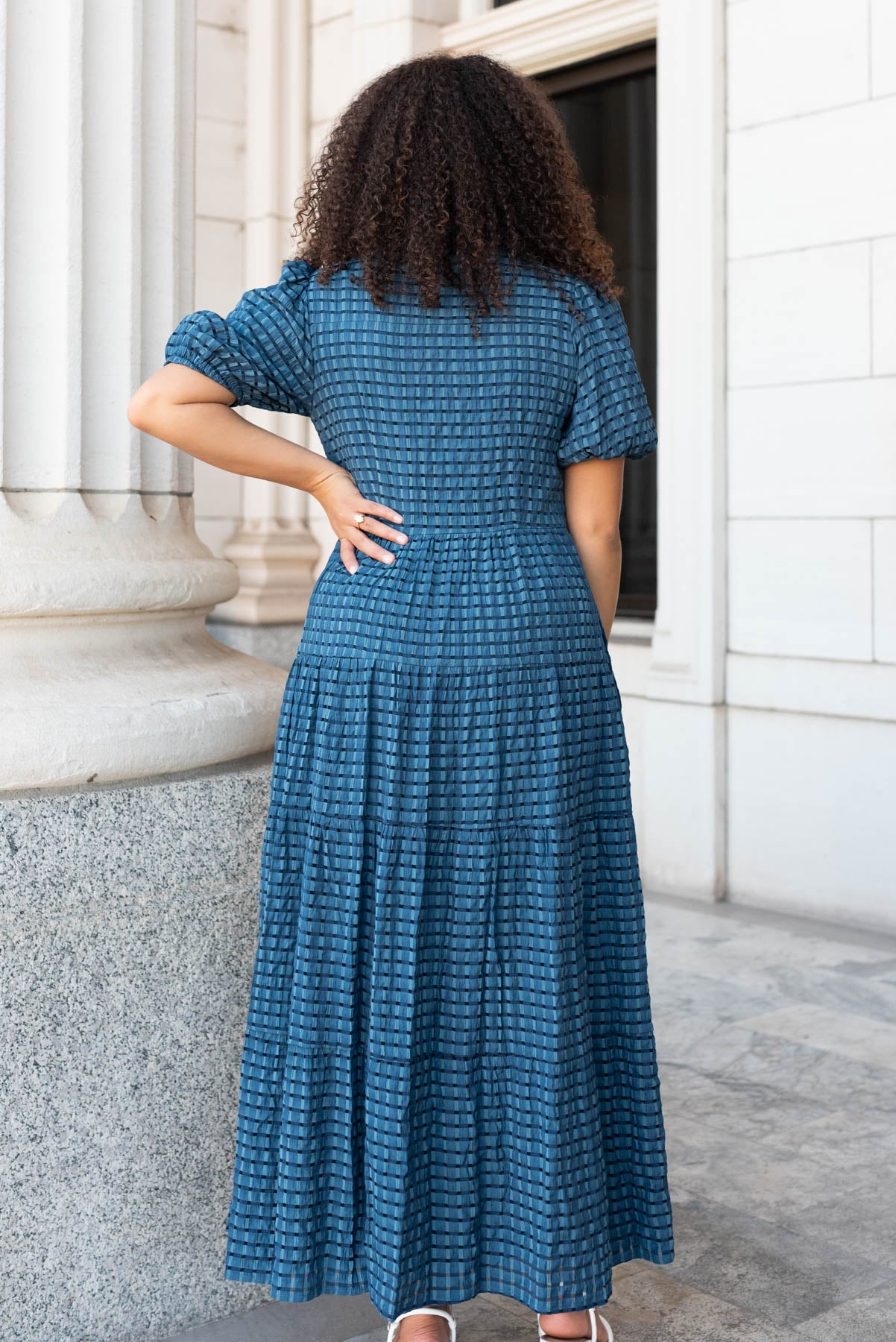 Kenia Legion Blue Gingham Dress