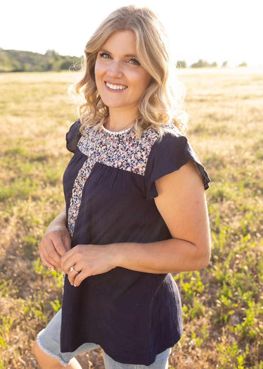 Kenzley Navy Top