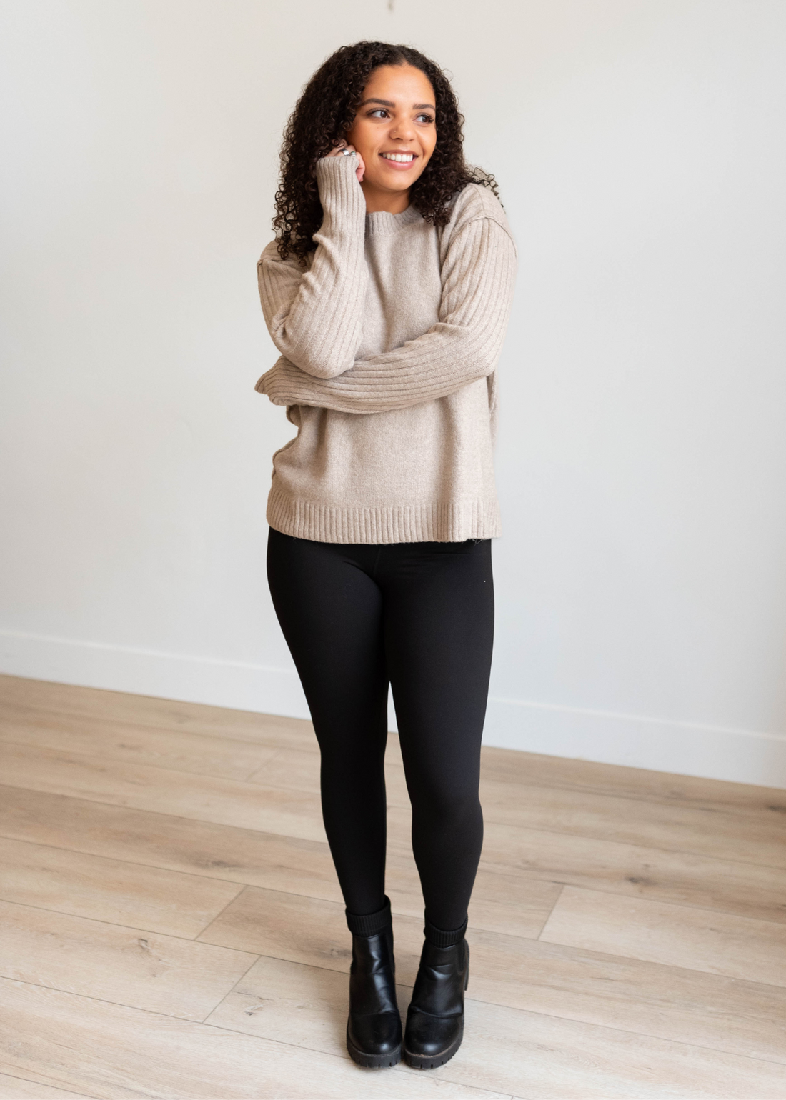 Kerry Heather Khaki Knit Sweater