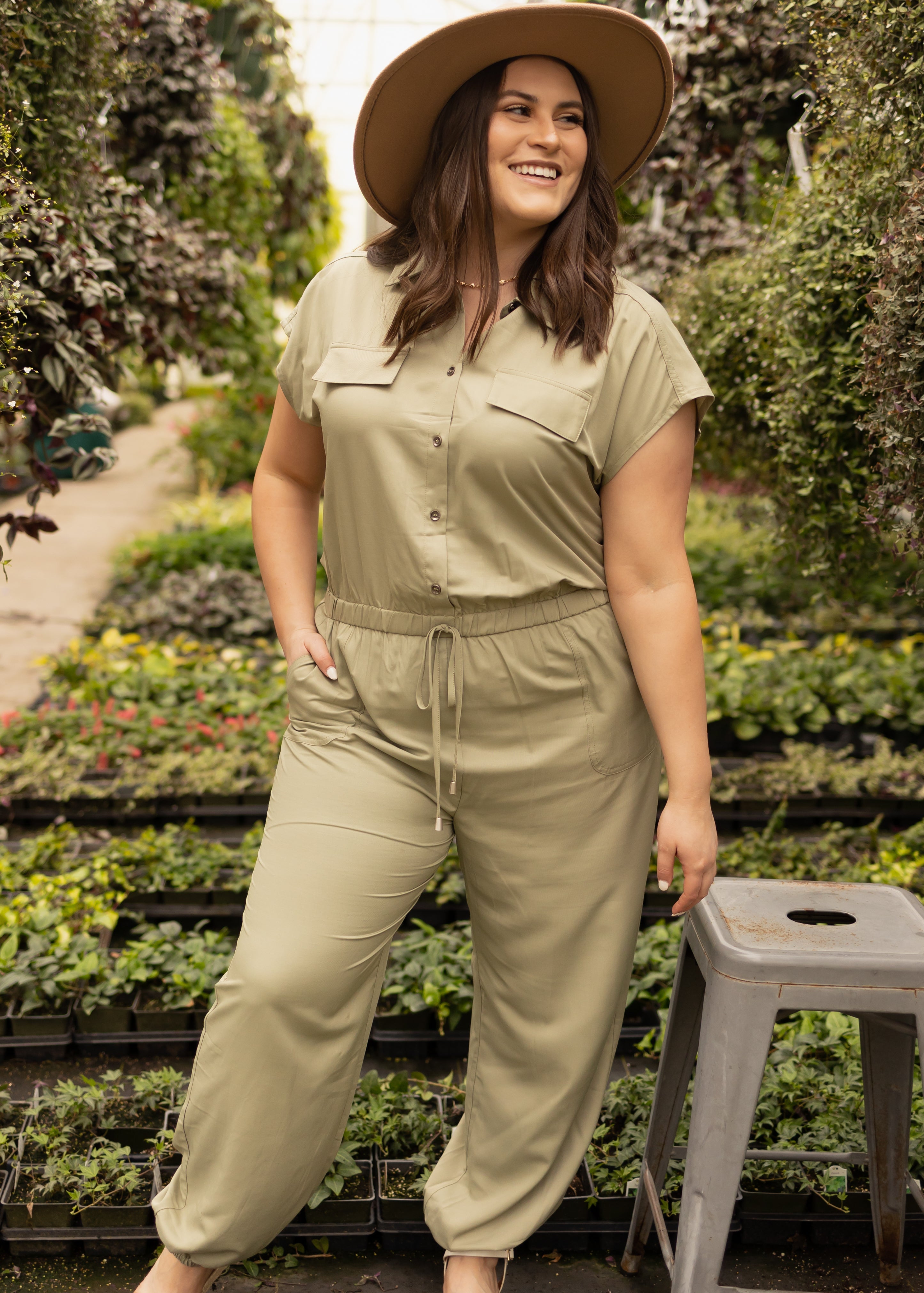 Kia Light Olive Jumpsuit