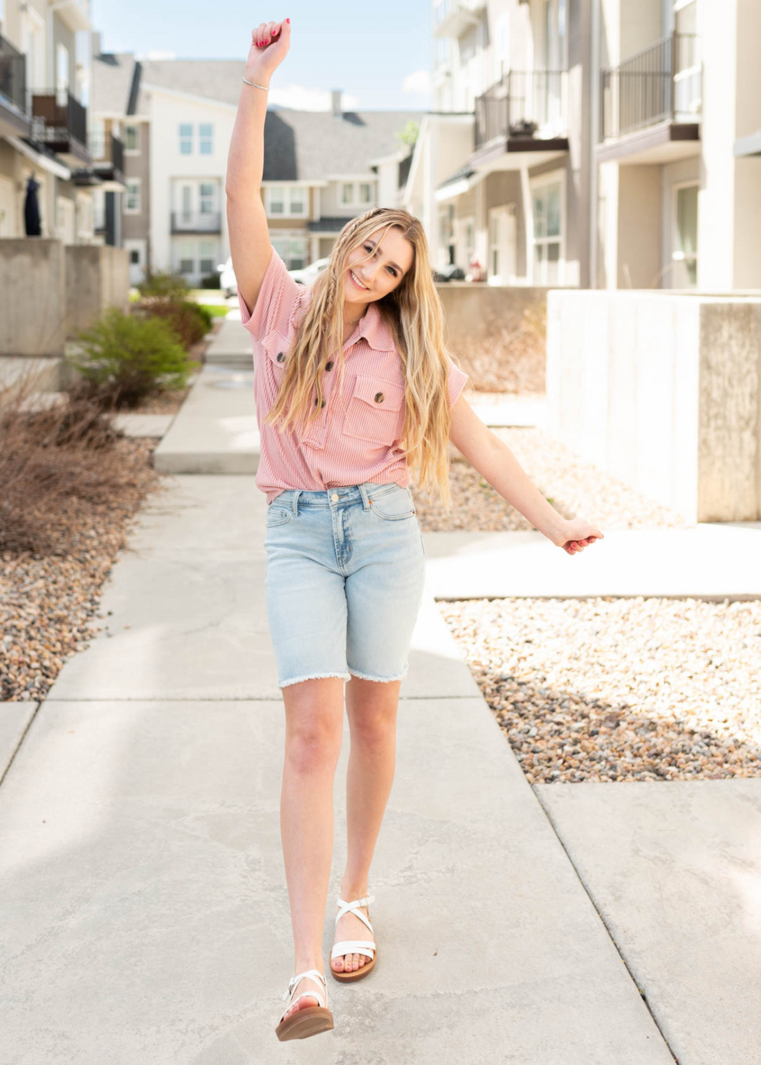 Kiana Mauve Button Down Top