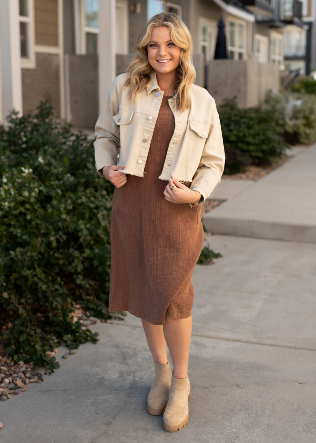 Kianni Beige Button Down Jacket