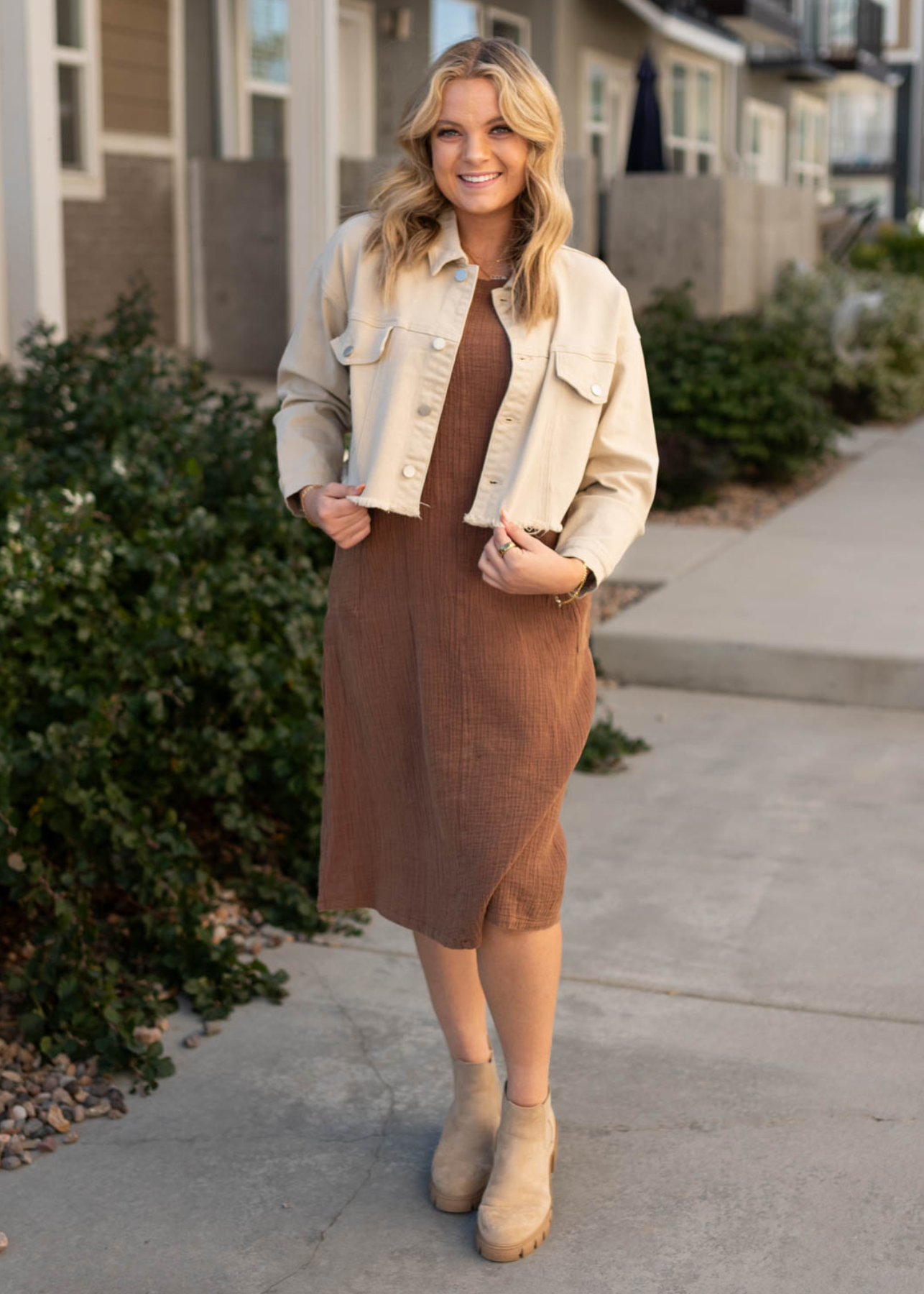 Kianni Beige Button Down Jacket