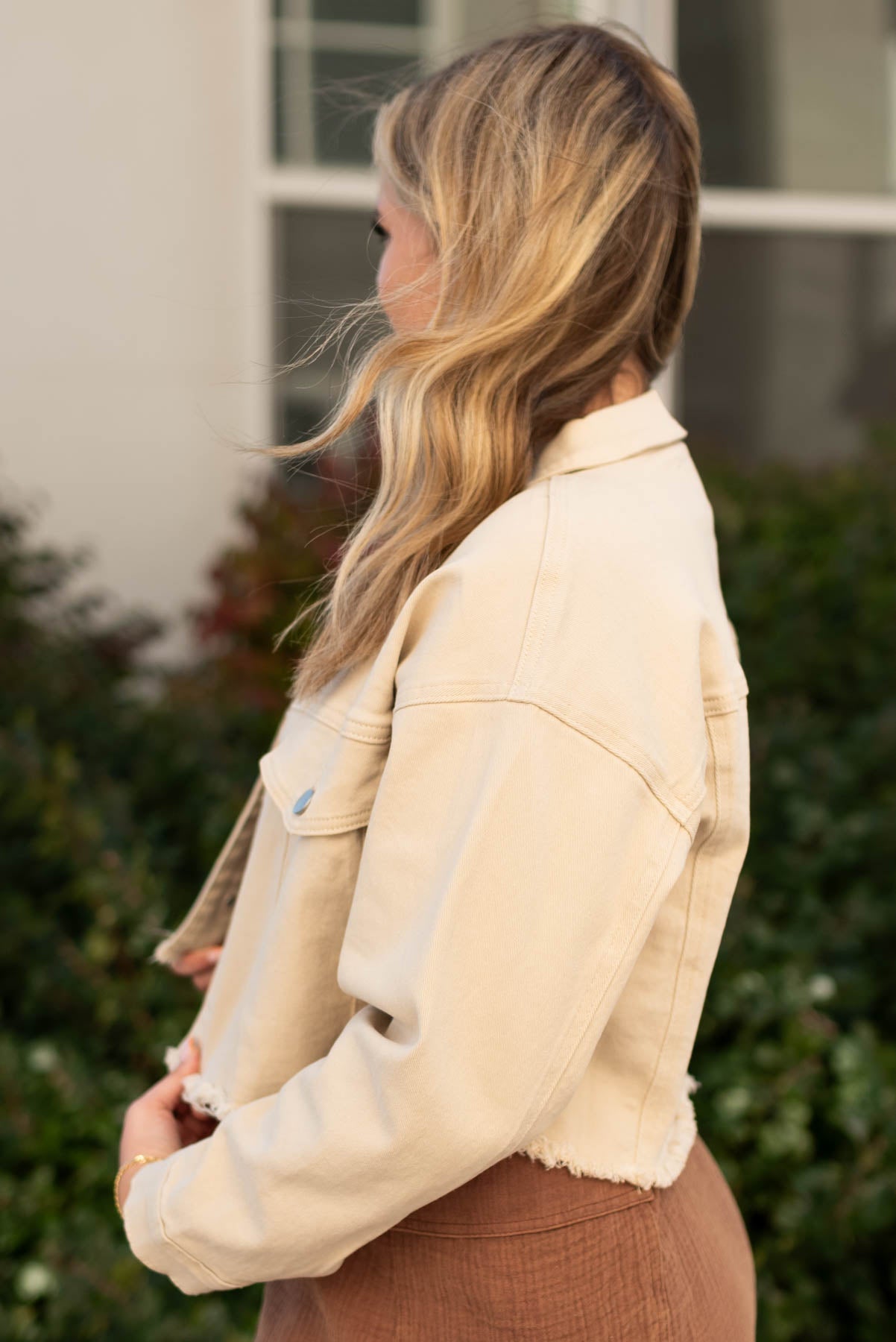 Kianni Beige Button Down Jacket