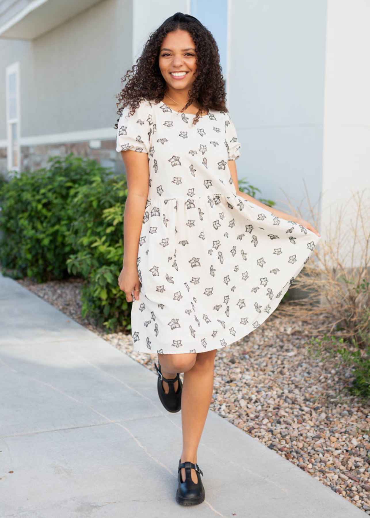 Kieren White Black Floral Dress