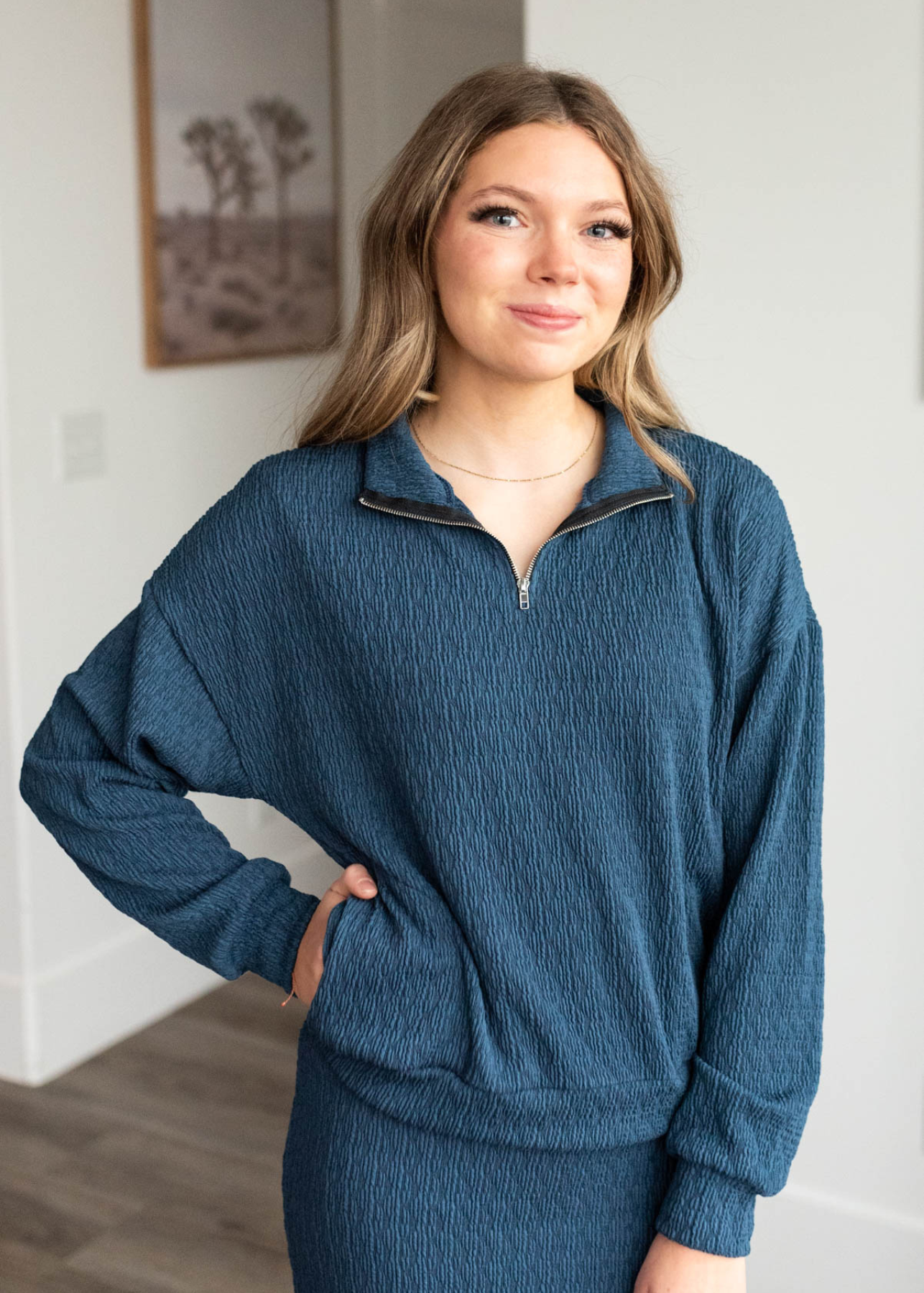 Kirstie Navy Knit Pullover