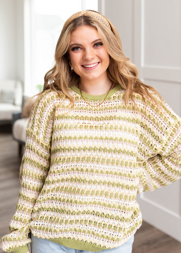 Kirsty Lime Knit Pullover
