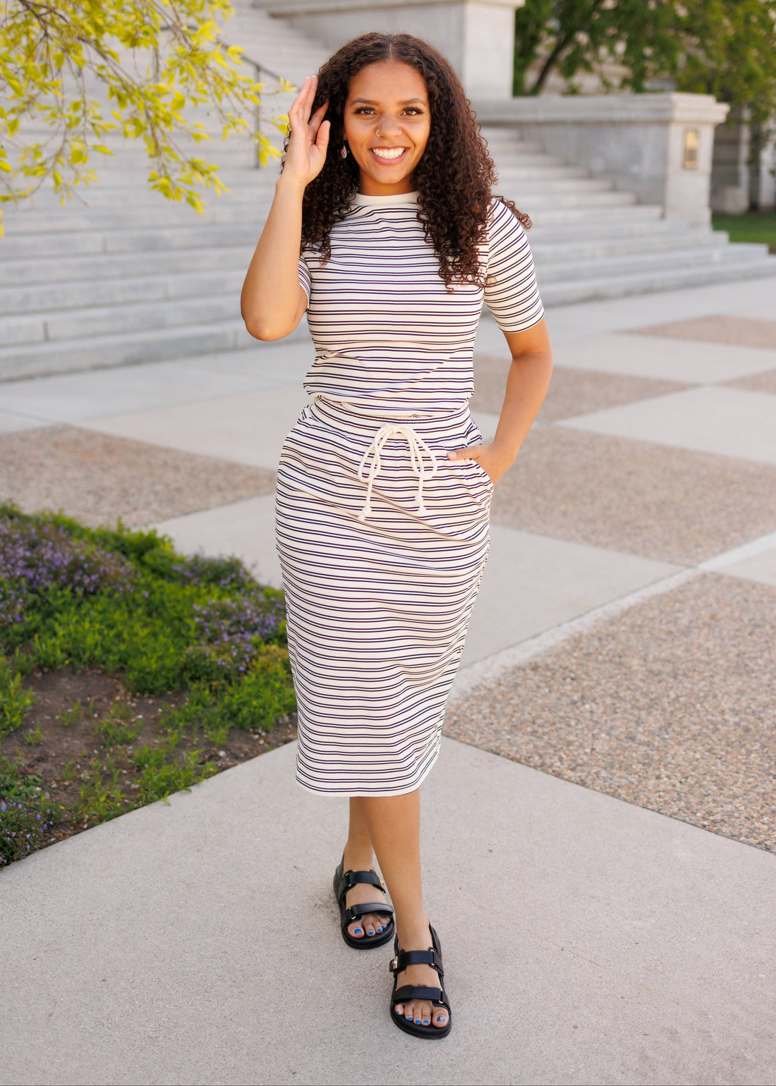 Klara Black Striped Top