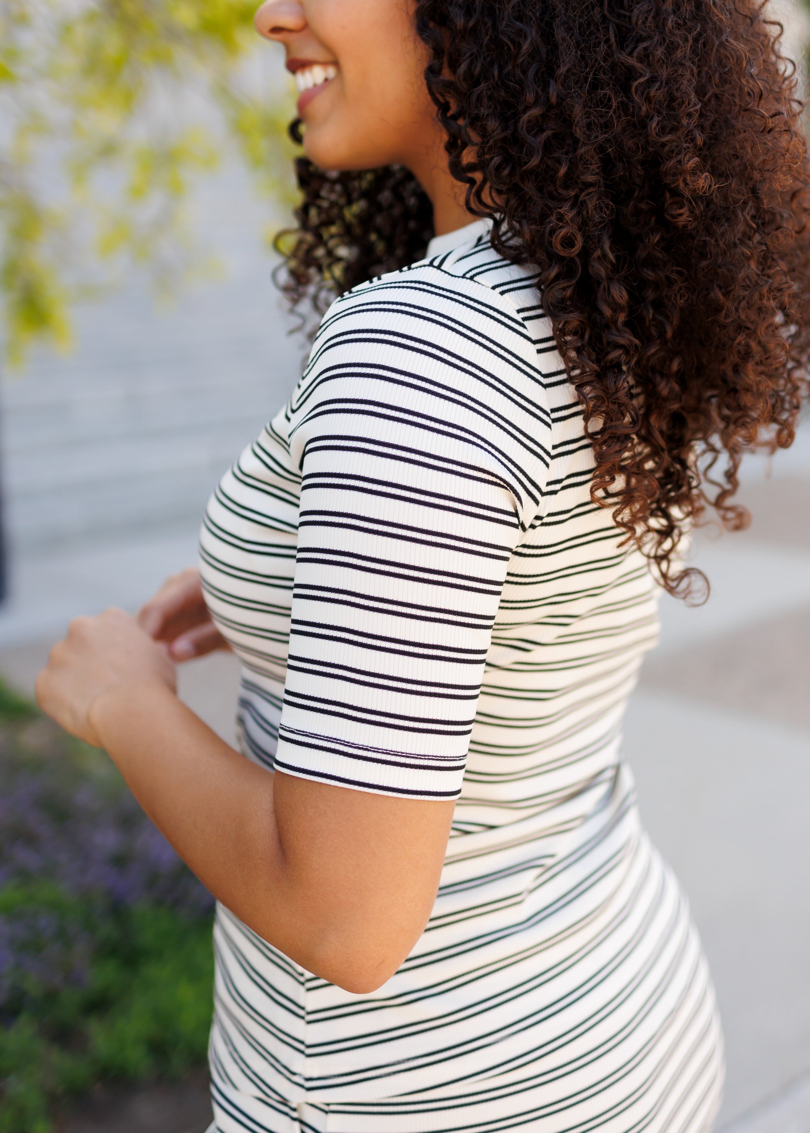 Klara Black Striped Top