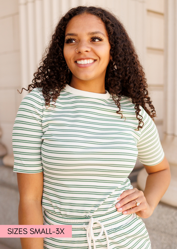Klara Green Striped Top